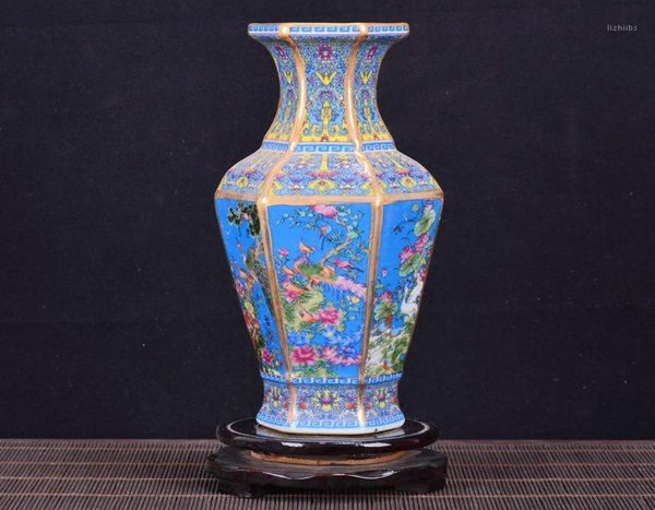 Vaso de porcelana chinesa real vaso decorativo de flor para decoração de casamento jingdezhen porcelana presente de natal14427847