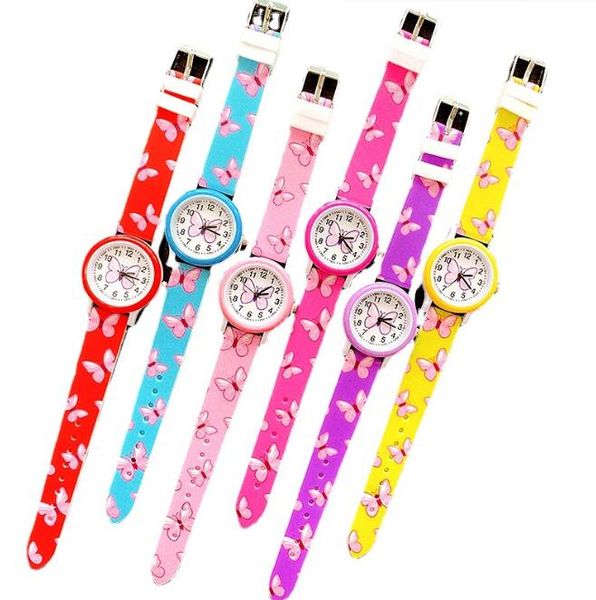 2024 NUOVO TAPINA Butterfly Children's Watchs Kids Silicone Tape simpatico Cartoon Quartz Orologio Fashion Child Owatch da polso