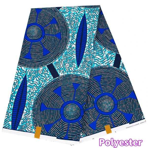 Xiaohuagua Ankara African Polyester Wachs Drucke Fabric Bazin Riche Hochqualität 6 Yards Tuch für Partykleid 240511