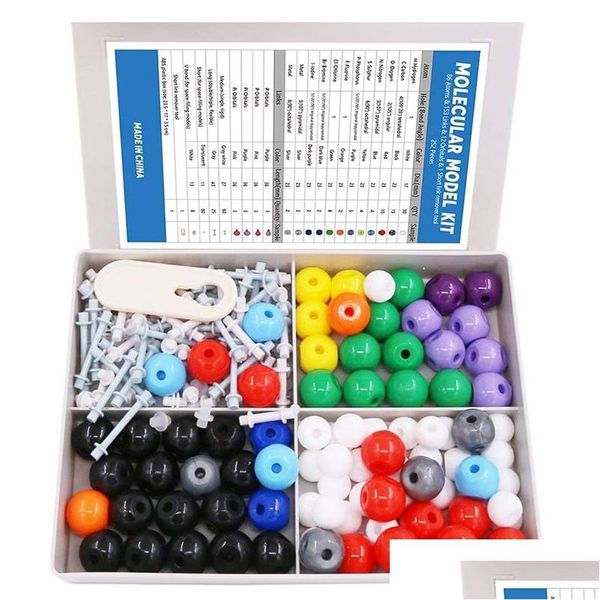 Sonstige Büroschule liefert Großhandel 240pcs Molecar Model Kit Scientific Atom Modelle farbcodierte Chemie-Set von A und Moleces dhrno