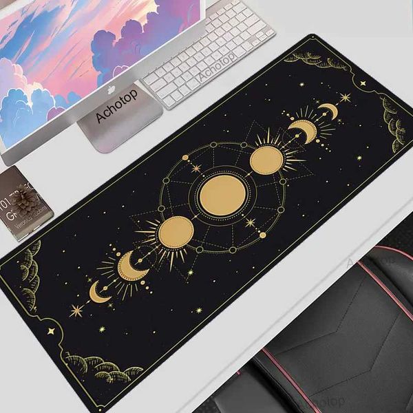 Pad del mouse polso riposa la luna spazio mousepad xxl cuscinetto desktop cuscinetto tastiera arte nera 900x400 in gomma slip morbido tampone mouse desktop j240510