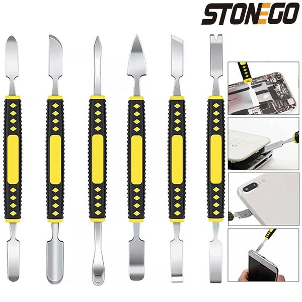 Stonego 6pcsset Metal Pry Bar Tool for Electronics Repair Telefone Tablets Digital Tablets Laptops Smart Watches 240510