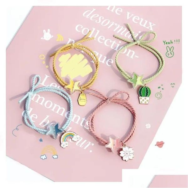 Bragle Love Legatura dei capelli Bracciale elastico Bracciale Donne Coppia Ring Cine Giappone Rope Simple Temperament Leg Fallo Drop Drop De Dhnxh