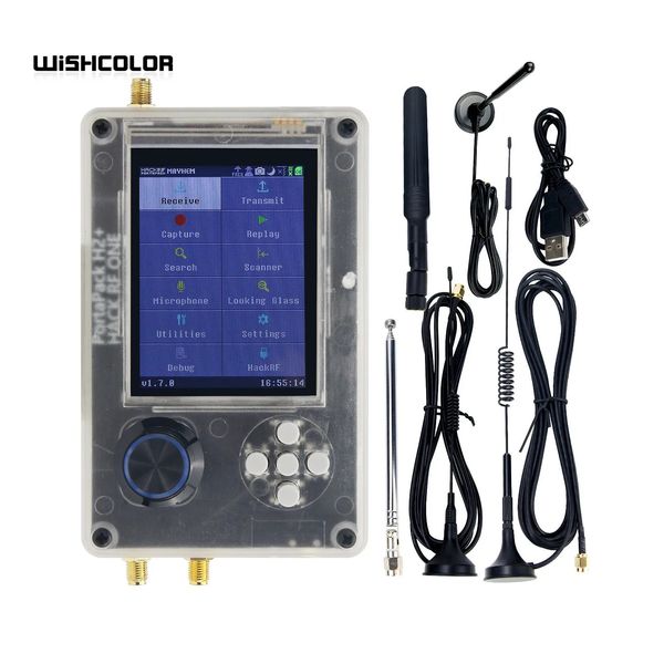 Color v200 hackrf one r9 portapack aggiornato H2 32 guscio di plastica LCD finito 5 antenne cavo USB SDR Radio Kit 240506