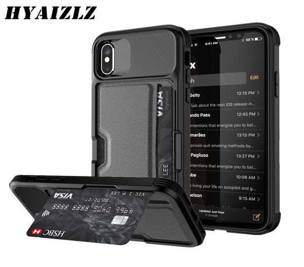 Корпус для iPhone XR XS 6 7 8 X Cover Soft TPU Back Case с автомобильным магнитом и слотами кредитных карт для iPhone 6 7 8 Plus XS Max Case4778242