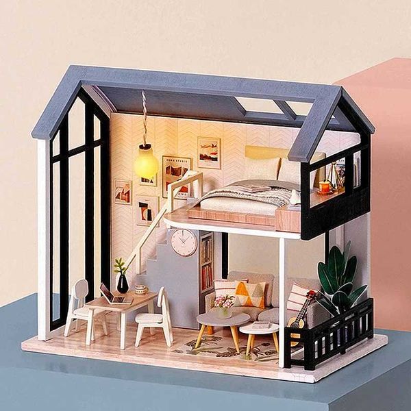Architektur/DIY House Wooden Doll House 3D Puzzle Handgefertigte DIY Dollhouse Dekoration für Mädchen Jungen Teenager Erwachsene und Klassenkameraden 12+Geburtstagsgeschenke