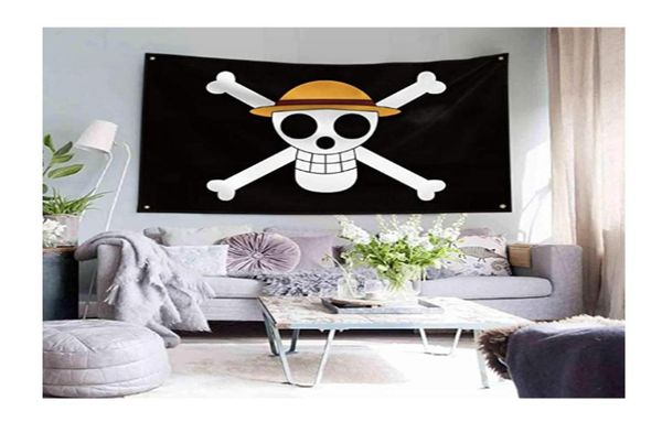 Shaboo Drucke Luffy One Piece Jolly Roger Pirate Flags Banner 3 x 5ft mit vier Messing -Teilen2590069