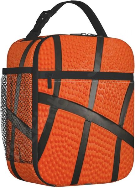 Sport Ball Basketball Lunchbox Tragbarer isolierter Lunchbeutel Mini Kühler zurück zur Schule Thermalmahlzeit Kit für Mädchen Jungen 240430