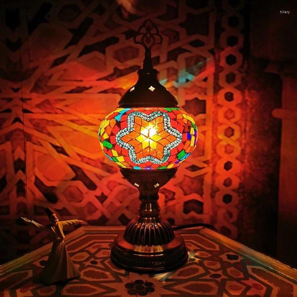 Adesivi per finestre Lampade marocchine Vento nazionale Ripristino antichi modi Fiori esotici Camera da letto Turchia Soggio