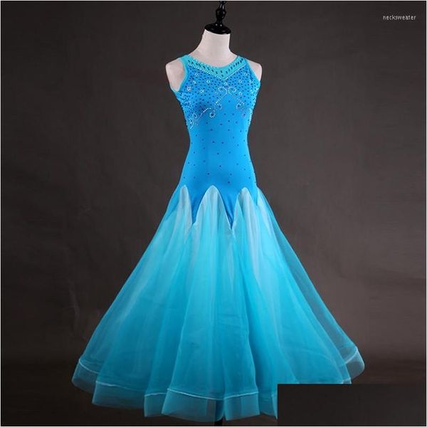 Desgaste de palco de salão de baile personalizado vestido de dança padrão feminino/tango feminino vestidos foxtrot roupas de dança profissional dl2047 d dhlux