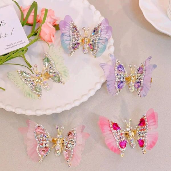 Accessori per capelli clip farfalla alla moda in stile coreano parrucchiere colorato principessa Hanfu Party