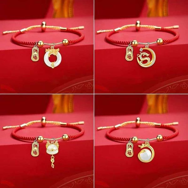 Pulseira sortuda de casal de corda vermelha para mulheres riqueza feita de riqueza de bracelete de bracelete chinês de jóias de jóias de jóias