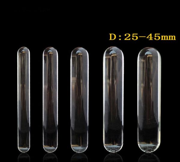 230 mm langes transparentes Glasdildo großer großer Penis Doppel -Dildo -Analstecker Erwachsener Sexspielzeug für Frau Lesbian großer Dildos Butt Plug Y1636016
