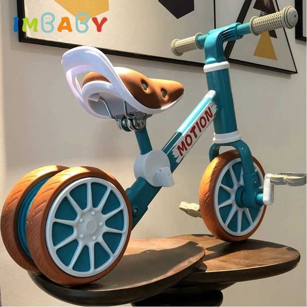 Kinderwagen# Imbaby Baby Balance Bike Verstellbarer Sitz Dreiraddreizrücker Baby Walkers Ride-On Car Skateboards für Kinder mit Fahrtzeug T240509