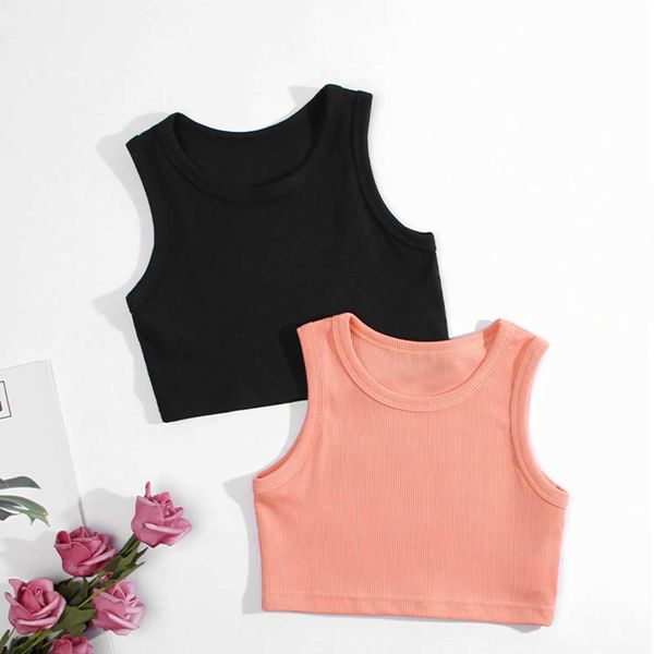 T-shirt Preschool Girls Tank Top Top Racing Top Sports Sports Sports Leisure Solid Dance Top Ballet Gymnastics Dressl2405