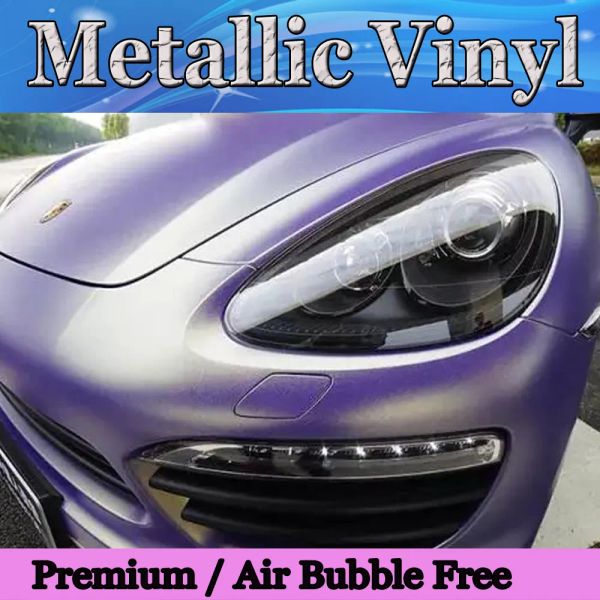 Adesivos de adesivos Matte Metallic Purple Gold Shift Vinyl Film com bolhas de ar livre de carro, cobertura de pele, tamanho gráfico de folha de pele 1.52*20m/rol