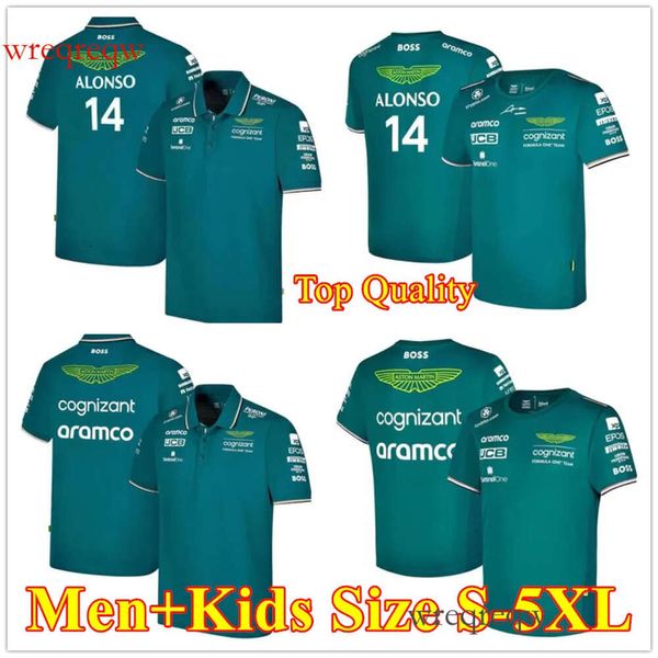 Top-Qualität T-Shirts Aston Martin Trikots T-Shirt AMF1 2022 23 Männer und Kinder offizielle Jungen Mädchen Fernando Alonso T-Shirt Formel 1 Rennanzug F1 Shirt Moto