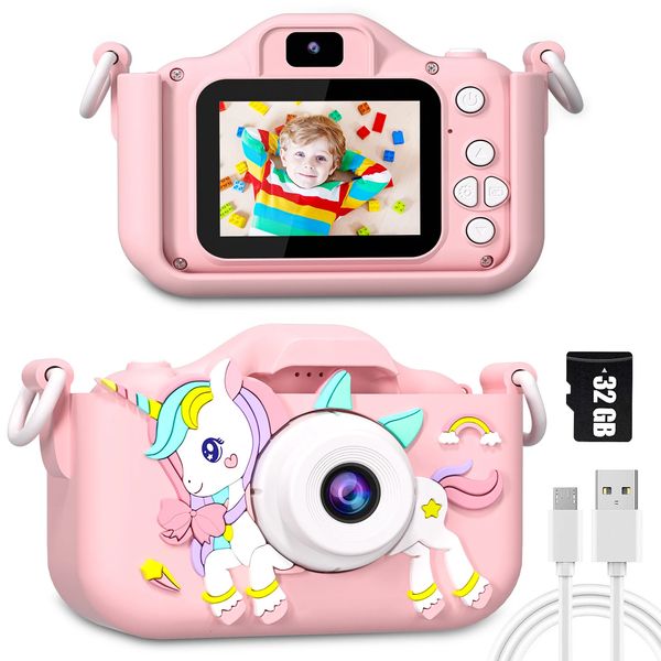 1080p HD Children Camera Toys 2 -дюймовый дисплей Color Display Kids Digital Chirstamas Подарки мини -мультфильм для девочек Boys 240509