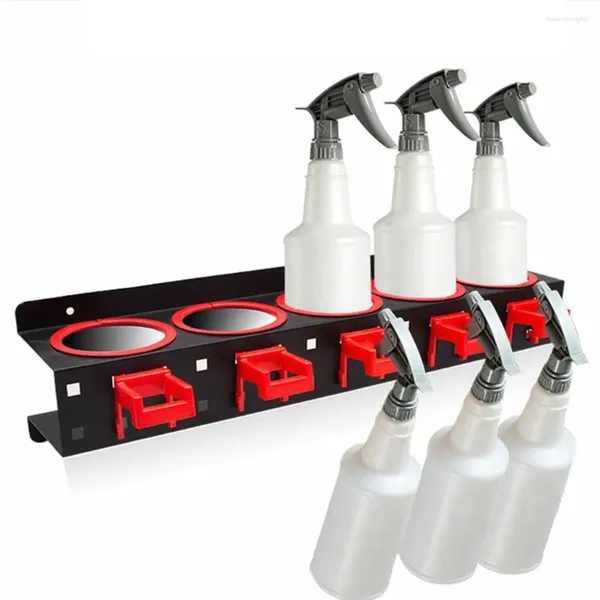 Suporte montado em garrafas de spray de armazenamento de cozinha com acessórios de ganchos podem exibir organizador de garagem pendurada no local de trabalho
