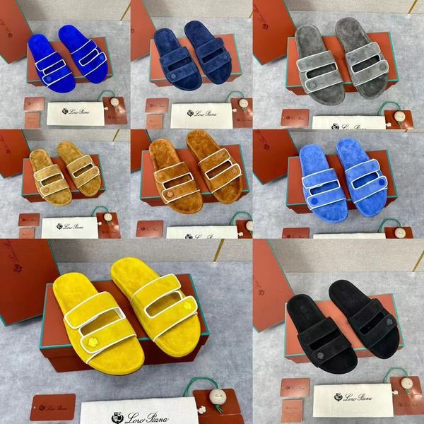 Женщина и мужчина повседневная тапочка LP обувь Waikiki Sandal Slip-On Leather замшевая козья лимонная сорбет белые мулы Sandals обувь LP