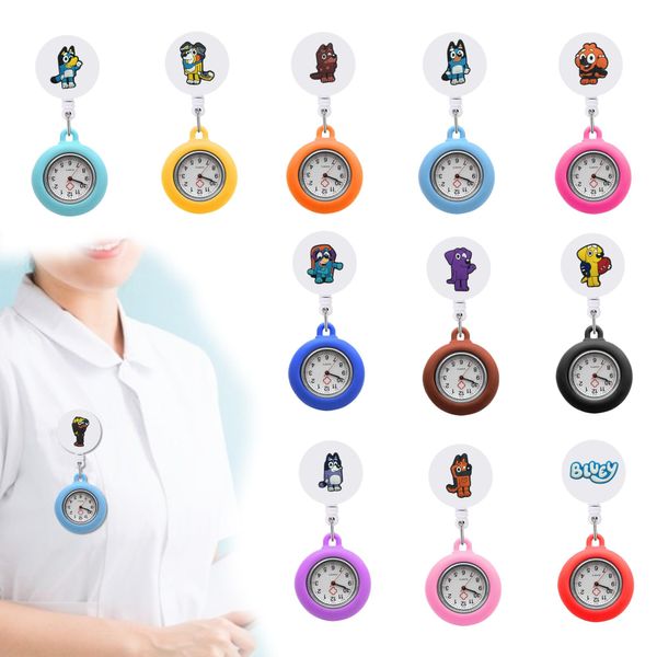 Цепочка карманных часов brui clip watchs altructable больницы медицинские работники Значок катушка цифровые брелки часы подарок подарки медсестра Glow p ot5ht
