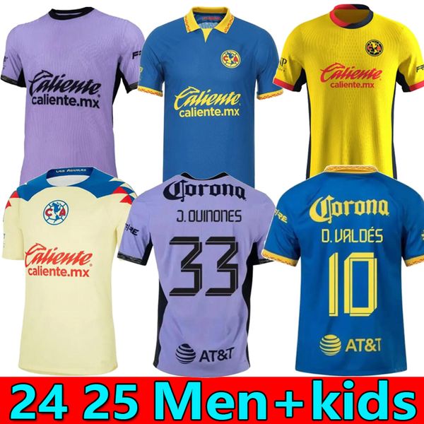 24 25 S-4XL Liga MX Club America Jerseys R.Martinez 2025 2024 D.Valdes Pedro B.Rodriguez Fidalgo Cirlad A.ZendeJrs Henry F.VINAS Futebol Men Kits Kits Kits
