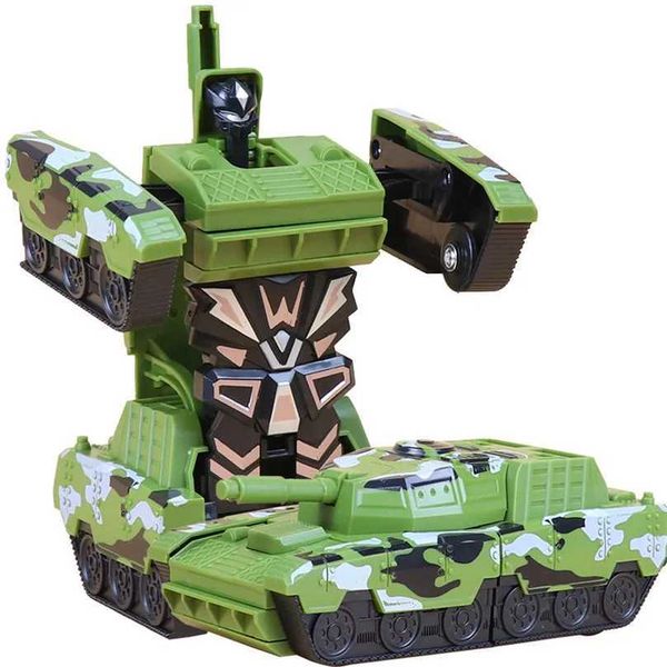 Transformation Toys Roboter 4 Farben Mini Military Tank Transformation Roboter Spielzeugauto für Jungen, um Konvertierung Fahrzeug Tankmodell Childrens Lernspielzeug WX zu beeinflussen