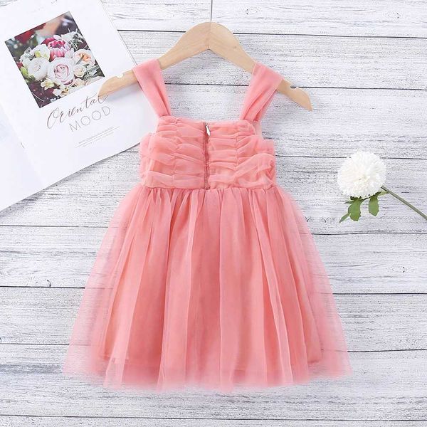 Девушка платья Baby Summer Новая милая девочка Baby Mesh Pink Princess Dress Little Girl Shop Top платье