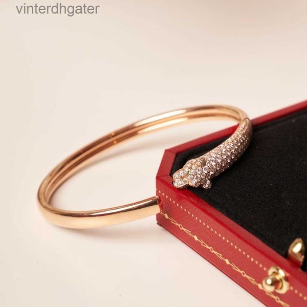 Seiko Original Kartiere Bracelets Frauen Counter -Qualität Leopardenkopf Armband Schatzhandwerk leuchten luxurius personalisierten Stil hohe scharfe Waren Ganzkörper V Gold