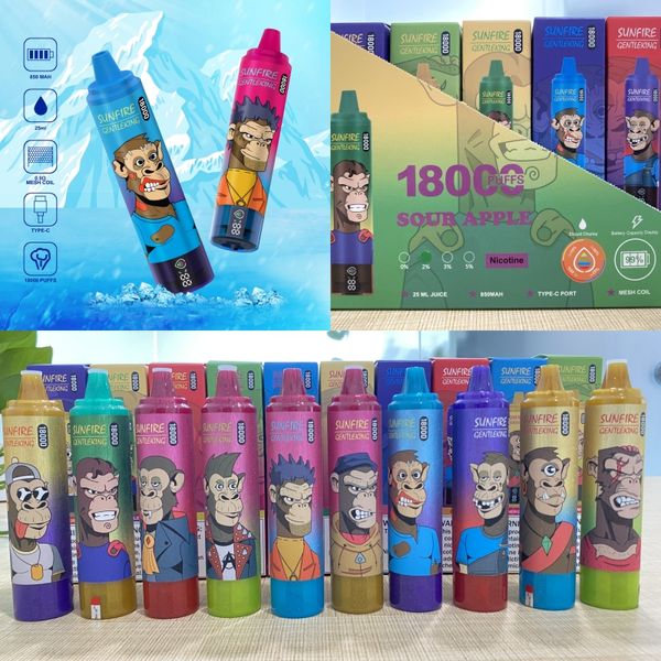 Spazio e sigaretta monouso 18000puff penna a vaporizzazione 0 mg 20mg 30mg 50mg 25 ml di ricaricabile ricaricabile predefinita penna a vapori di fumo con display spedizione gratuita in Francia