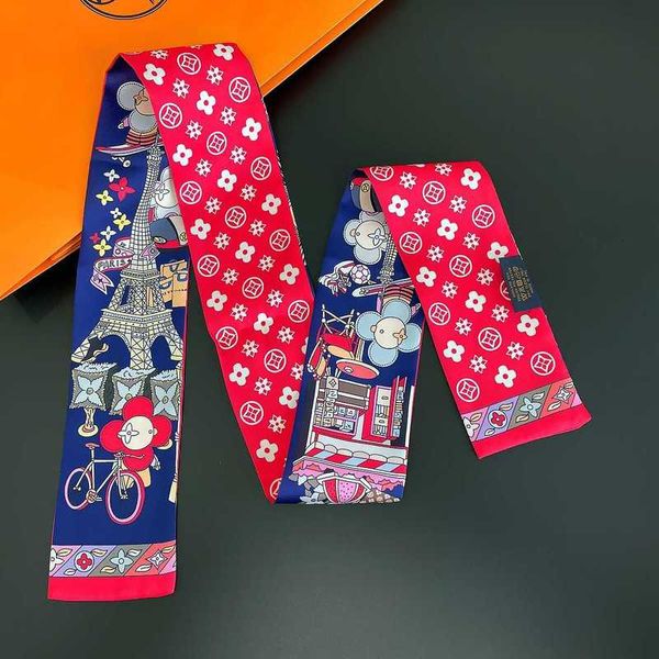 Designer -Seidenschal für Frauenschals Frühlings-/Sommer Flat Eckschal und Schal Frauen neu vielseitige Frühlings- und Herbstband Ribbon End Armband Armband
