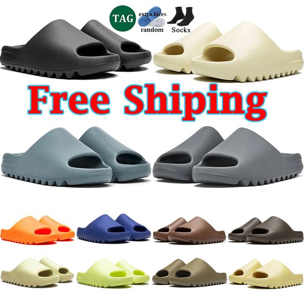 Kostenloser Versanddesigner Sandalen Pantoffeln Männer Frauen schieben Onyx Knochen Wüste Sand braun blau grünes rutschern mens sommer slider flip flop schuhschuhe