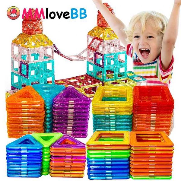 Другие игрушки магнитные строительные блоки крупные и мини -размеры DIY Magnetic Toys Childrens Designer Sets Sets Childrens Toy Gifts S245163 S245163