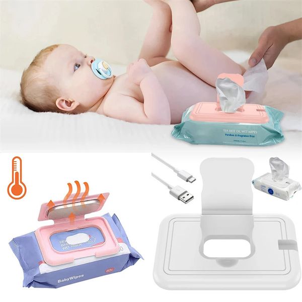 USB tragbare Babytücherheizung Wärme warmes Nastuchspender Serviettenheizkasten wiederverwendbarer Halter 240516