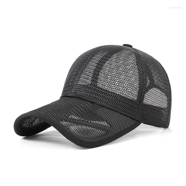 Ball Caps Summer Full Mesh Men Baseball Cap Big Head большой размер твердый цвет унисекс высокий качество