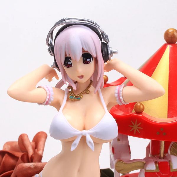19cm Japan Anime Super Sonico Die Animation PVC Action Figur Sexmädchen Kawaiii Model Toys Collection Doll Geschenk 240516