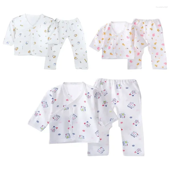 Kleidung Sets Babybabywatte Unterwäsche Nachtwäsche Jungen Mädchen atmungsaktives Cartoon Tiermuster Outfit