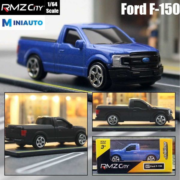 Auto modello Diecast 1/64 Ford F-150 Pickup Truck 1 64 Die-Cast Sports Toy Car Model da 3 pollici a ruota calda Microcar in lega di zinco Gentile di metallo WX