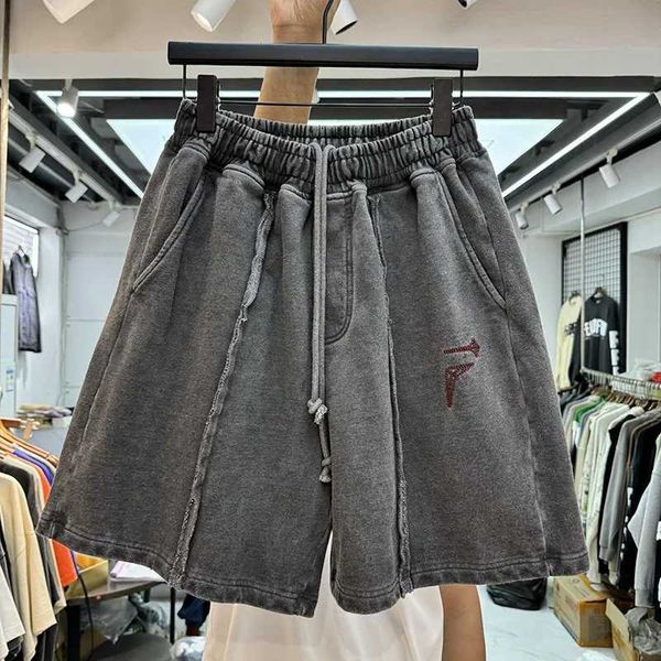 Мужские шорты новинка высокий бандитный клуб старый вымытый Rhine Stone Heavy Skateboard Strt Cotton Casual Shorts Hip-Hop Parkour #U46 T240515