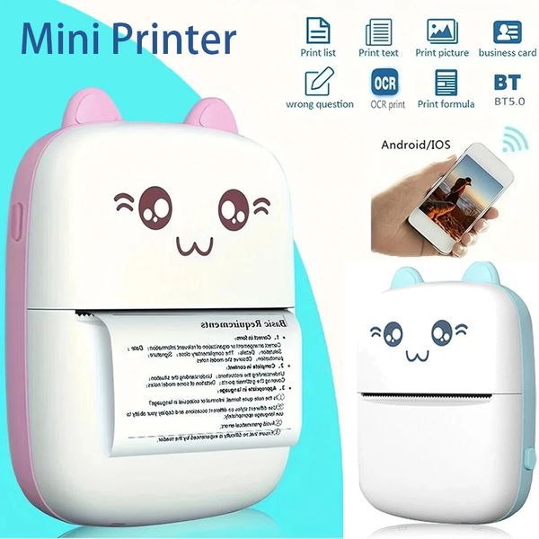 Mini stampante termico wireless bt 200dpi etichetta fotografica memo errata domanda di stampa tag bluetooth stampante cavo USB portatile