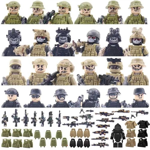 Другие игрушки современные городские спецназы Swat Ghost Assault Spearce Specials Soldiers Digital Police Building Blocks Blocks Childrens Toys S245163 S245163