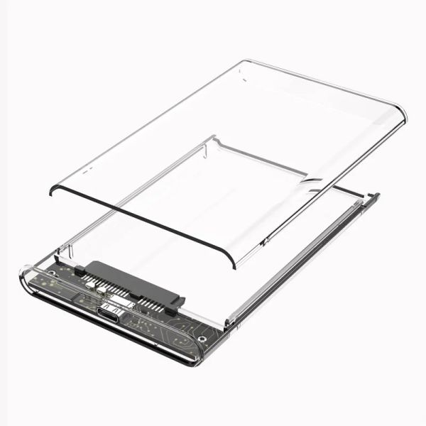 Transparent HDD Case Caddy Box HDD-Gehäuse 2.5 SSD SATA zu USB 3.0 Typ-C 3.1 Adapter externer Festplattenbox