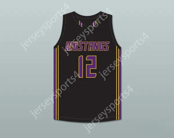 Custom Nay Name Jugend/Kinder Max Christie 12 Rolling Meadows High School Mustangs Black Basketball Trikot 1 genähte S-6xl