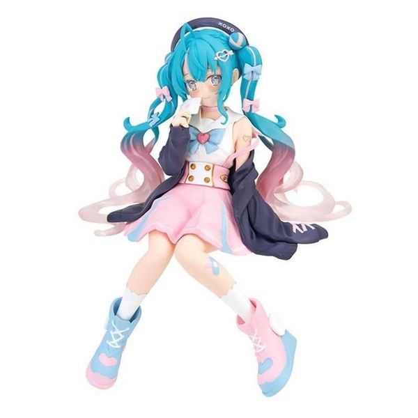 Figure giocattolo d'azione Nuovo anime 14 cm Una ragazza carina con peli di capelli verdi figurine statue modello giocattoli per scrivania del computer decorazione carina giocattoli y240516