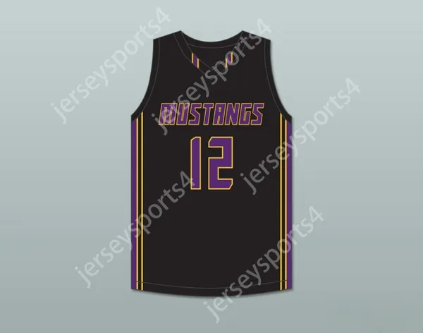 Custom Nay Name Youth Max Christie 12 Rolling Meadows High School Mustangs Black Basketball Trikot 2 Stitched S-6xl