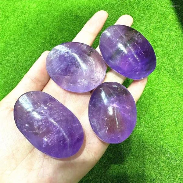 Dekorative Figuren Großhandel Spirtual Chakra Heilung Kristallmassage Edelstein Natürliche lila Amethyst Palmsteine zum Verkauf