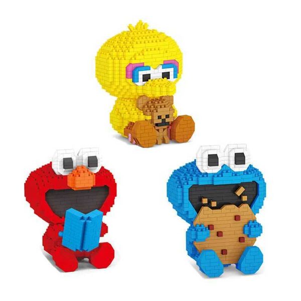 Altri giocattoli 618 pezzi+mini blocchi di costruzione Blocchi di diamanti mirco Elmo Cookies Monster Bird Figure 3D Modelli per bambini Giochi regalo S245163 S245163