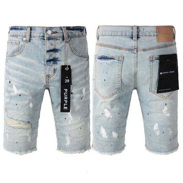 Purple Marke Herren Jeans Designs Jeans Jeans 2024 neue Designer -Shorts Hosen Jeans Shorts American High Street Blue Hole Loch Lack Punkte 5006 Jeans für Männerhosen