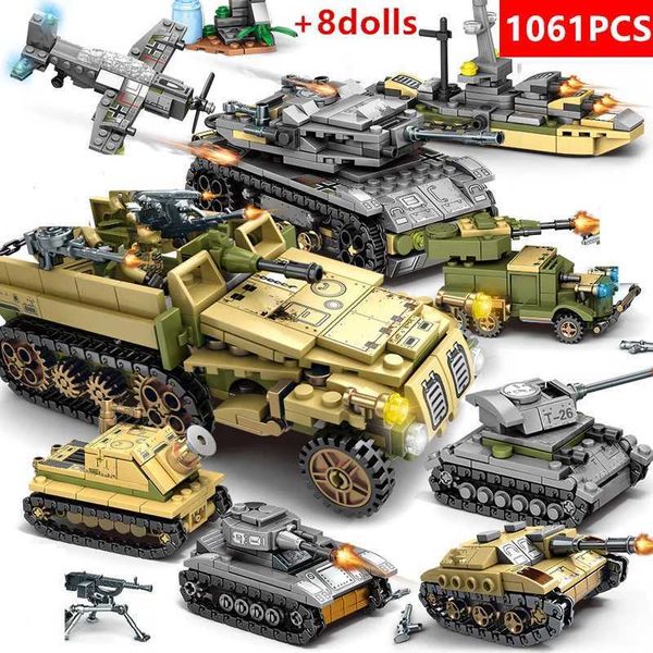 Bloco 1061 Militar IMPIRO MILITAR PARA TANK BLEITO BLEIONHO BLOCOS DIY Brick Childrens Toys Classic World War II WX