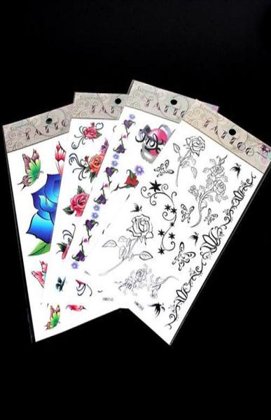 Temporäre Tätowierungen 50 PCSlot Butterfly Tattoo Schablonen für Körper wasserdichte Nachrichten Schmetterling Tattoos 206105 MM2491988